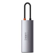 BASEUS 5v1 Večnamenski USB-C PD HUB 100W HDMI 4K 3x USB 3.2 siva