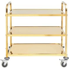 Royal Catering Gostinski voziček za serviranje 3 police 89,5 x 49,5 cm do 240 kg - zlati