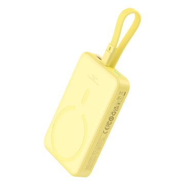 shumee Mini Powerbank MagSafe 10000mAh 20W z Lightning kablom za iPhone 0,3m rumen