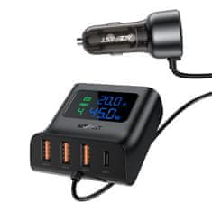 AceFast Avtomobilski polnilnik 138 W polnilna postaja 6 USB VTIČNIC črn