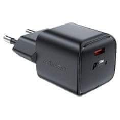 AceFast GaN PD 20W USB-C mini omrežni polnilec črne barve