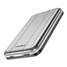 shumee Majhna lahka indukcijska napajalna banka 5000 mAh MagSafe USB-A USB-C srebrna
