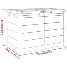 Vidaxl Zunanja škatla za blazine rjava 77,5x44,5x53 cm PP