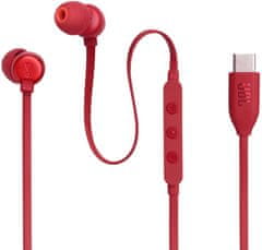 JBL Tune 310 USB-C žične slušalke, rdeče