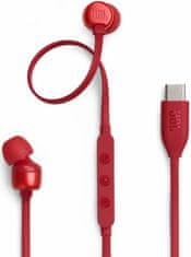 JBL Tune 310 USB-C žične slušalke, rdeče