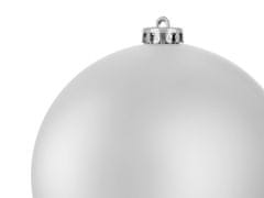 LAALU.cz Komplet 4 okraskov: okrogel okrasek srebrni mat 15 cm