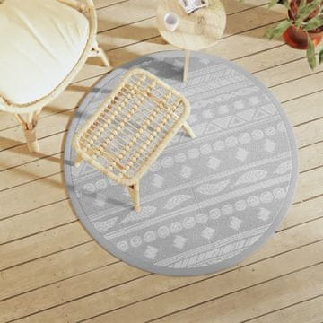 shumee Zunanja preproga siva Ø120 cm PP