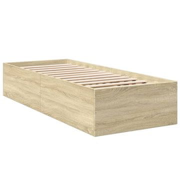 Vidaxl Posteljni okvir sonoma hrast 100x200 cm inženirski les
