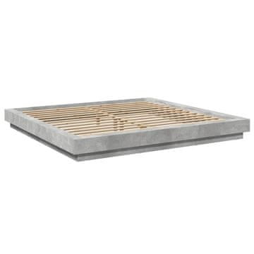 Vidaxl Posteljni okvir betonsko siv 180x200 cm inženirski les