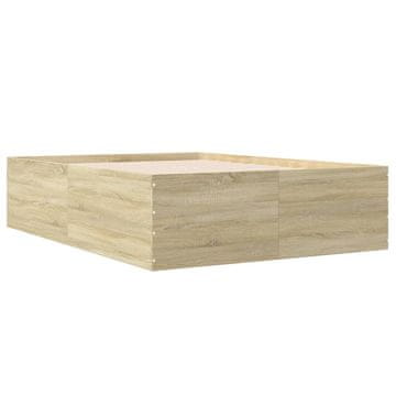 Vidaxl Posteljni okvir sonoma hrast 120x200 cm inženirski les