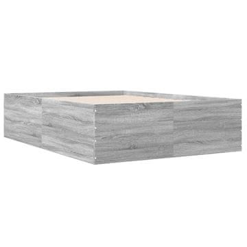 Vidaxl Posteljni okvir siva sonoma 135x190 cm inženirski les