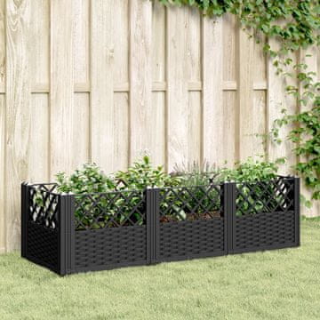 Vidaxl vidaXL Vrtno korito na klinih, črno, 123,5 x 43,5 x 43,5 cm, PP