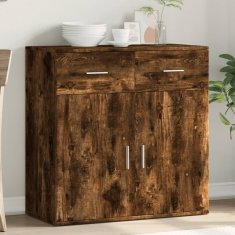 Vidaxl Komoda dimljeni hrast 79x38x80 cm inženirski les