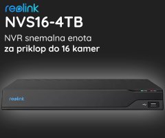 Reolink NVS16 snemalna enota, 4TB disk, do 16 kamer, do 12TB, neprekinjeno snemanje, PoE