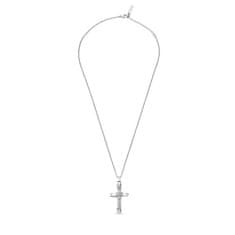 Police Brezčasna jeklena ogrlica s prekrižanim križem PEAGN0032402
