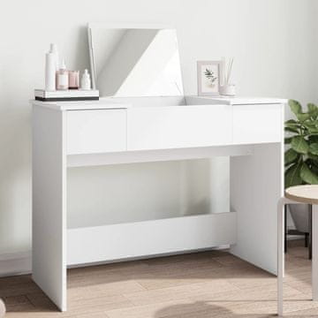 Vidaxl vidaXL Toaletna mizica z ogledalom, bela, 100x45x76 cm