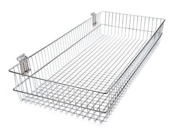 Kovinska košara 40x90 cm za obešanje na plošče - srebrna