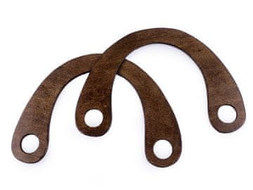 Leseni ročaji za vrečke 15x22 cm z luknjicami - naravni temni (2 kosa)