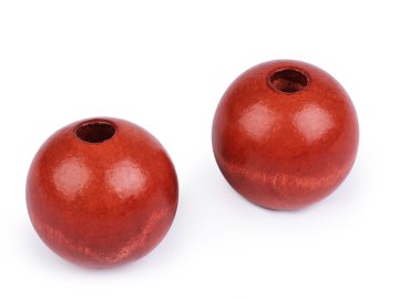 Velike lesene kroglice Ø40 mm - rdeče-rjave (10 kosov)