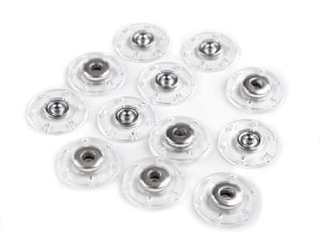 Oblikovanje zaskočki / gumbi Ø 18; 20; 25 mm - (20 mm) prozoren nikelj (6 parov)