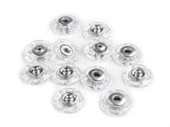 Oblikovanje zaskočki / gumbi Ø 18; 20; 25 mm - (18 mm) prozoren nikelj (30 parov)
