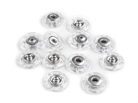 Oblikovanje zaskočki / gumbi Ø 18; 20; 25 mm - (18 mm) prozoren nikelj (30 parov)