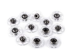 Oblikovanje snaps / gumbi Ø 18; 20; 25 mm - (18 mm) prozorna črna nikelj (6 parov)