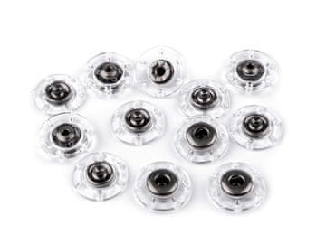 Oblikovanje snaps / gumbi Ø 18; 20; 25 mm - (18 mm) prozorna črna nikelj (6 parov)