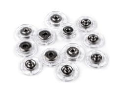 Oblikovanje zaskočki / gumbi Ø 18; 20; 25 mm - (20 mm) prozorna črna nikelj (6 parov)