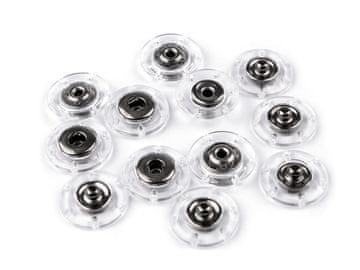 Oblikovanje zaskočki / gumbi Ø 18; 20; 25 mm - (20 mm) prozorna črna nikelj (30 parov)