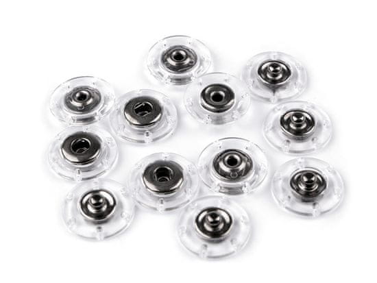 Oblikovanje zaskočki / gumbi Ø 18; 20; 25 mm - (20 mm) prozorna črna nikelj (6 parov)