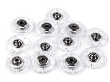 Oblikovanje snaps / gumbi Ø 18; 20; 25 mm - (25 mm) prozorna črna nikelj (30 parov)
