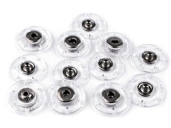 Oblikovanje snaps / gumbi Ø 18; 20; 25 mm - (25 mm) prozorna črna nikelj (30 parov)