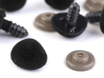 Žametni smrček s ključavnico 11x14 mm - črn (10 kompletov)