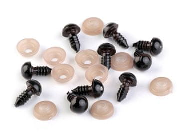Oči s ključavnico Ø12 mm - rjave (10 kompletov)