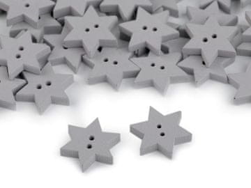 Lesena okrasna zvezda z gumbi - sivi golob (50 kosov)