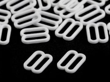 12 mm široka plastična tlačilka za oblačila in obroč - bela tlačilka (200 kosov)