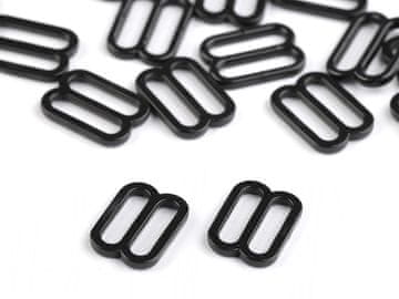 12 mm široka plastična tlačilka za oblačila in obroč - črna tlačilka (200 kosov)