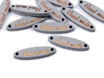 Lesen znak / okrasek Ročno izdelan 6x27 mm - siv (100 kosov)