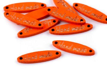Lesen znak / okrasek Ročno izdelan 6x27 mm - oranžna (100 kosov)