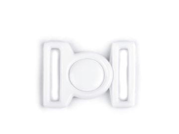 Zapirala za kopalke širine 16 mm iz plastike - bela (5 parov)