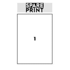 SPARE PRINT PREMIUM Samolepilne etikete bele barve, 100 listov A4 v škatli (1 list/1x etiketa 210x297mm)