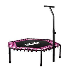 Aga FITNESS Trampolin 130 cm Roza + ročaj