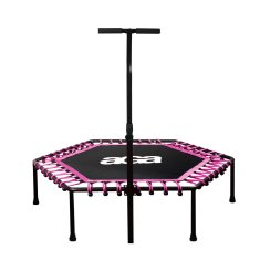 Aga FITNESS Trampolin 130 cm Roza + ročaj