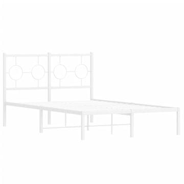 Vidaxl Kovinski posteljni okvir z vzglavjem bel 120x200 cm