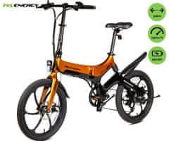 MS ENERGY STREETFLEX i20 električno kolo, zložljivo, 50,8 cm, 250 W, 280 Wh, črno-oranžno