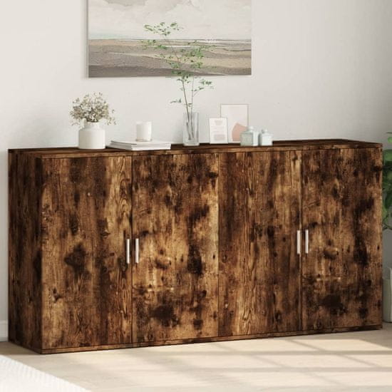 shumee Komoda 2 kosa dimljeni hrast 79x38x80 cm inženirski les