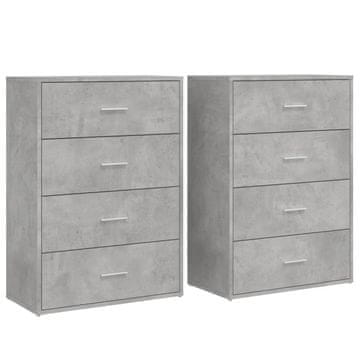 Vidaxl Komoda 2 kosa betonsko siva 60x31x84 cm inženirski les
