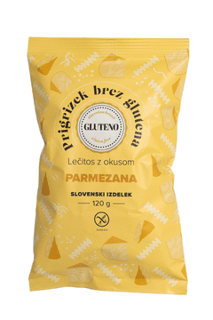 Gluteno Prigrizek brez glutena Lečitos z okusom Parmezan 10 x 90g