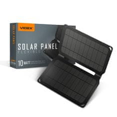 VIDEX Prenosni solarni polnilnik 10W 5V 2A z 2 karabinoma in 3v1 kablom
